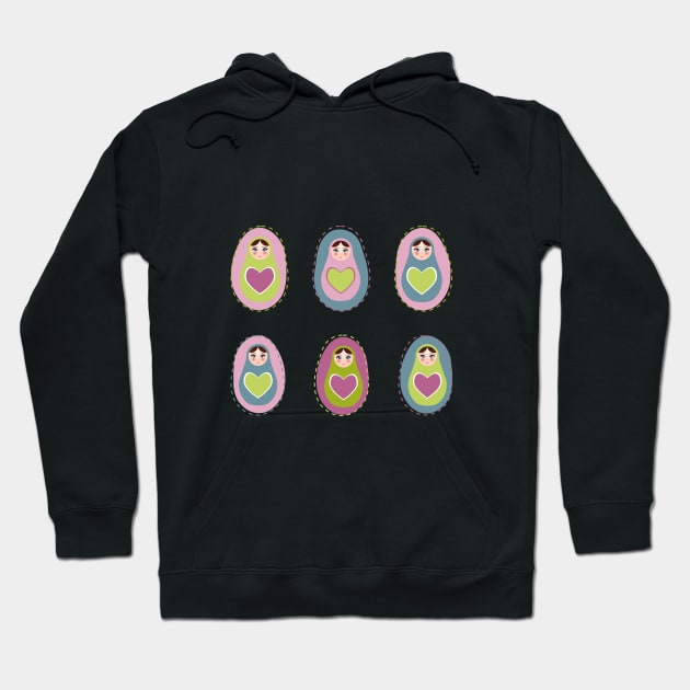 Russian dolls matryoshka (8) Hoodie by EkaterinaP